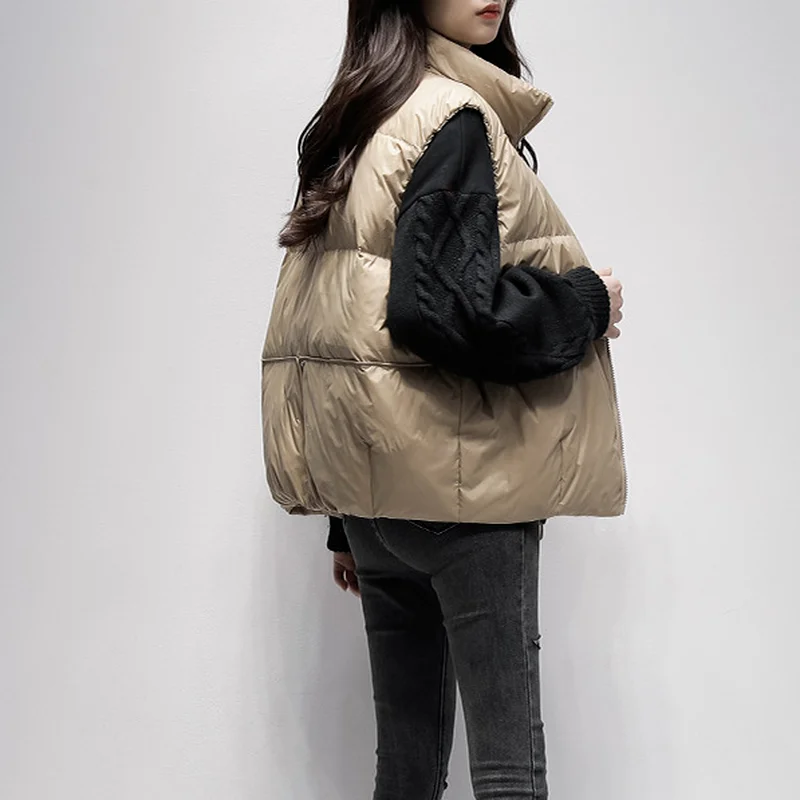 Winter 2023 Warm Vest Women Sleeveless Jacket Light Warm Waistcoat Down Vest Female Sleeveless Coat Thick Waistcoat Tops parka