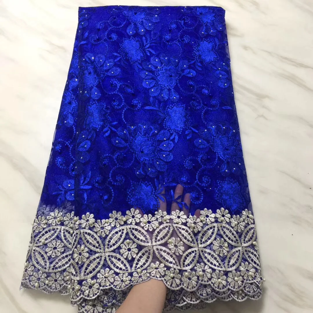 

Gold Nigerian Lace Fabric 2018 High Quality White French Mesh Lace Fabric With Stones African Lace Fabrics For Wedding
