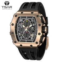 tsar bomba watch for men luxury mens watch tonnueau design 50m waterproof sapphire chronograph quartz wristwatch montre homme