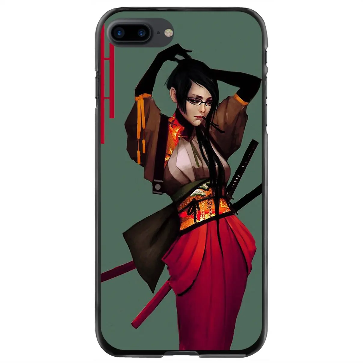 

Жесткий чехол для телефона Красивый японский самурайский девушка для iPhone 11 12 13 14 Pro MAX Mini 5 5S SE 6 6S 7 8 Plus 10 X XR XS