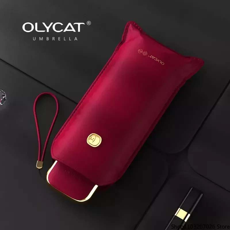 

Милый плоский мини-зонт Olycat для телефона для женщин, летние солнцезащитные зонты с УФ-защитой, портативный уличный карманный зонтик от солнца для девочек