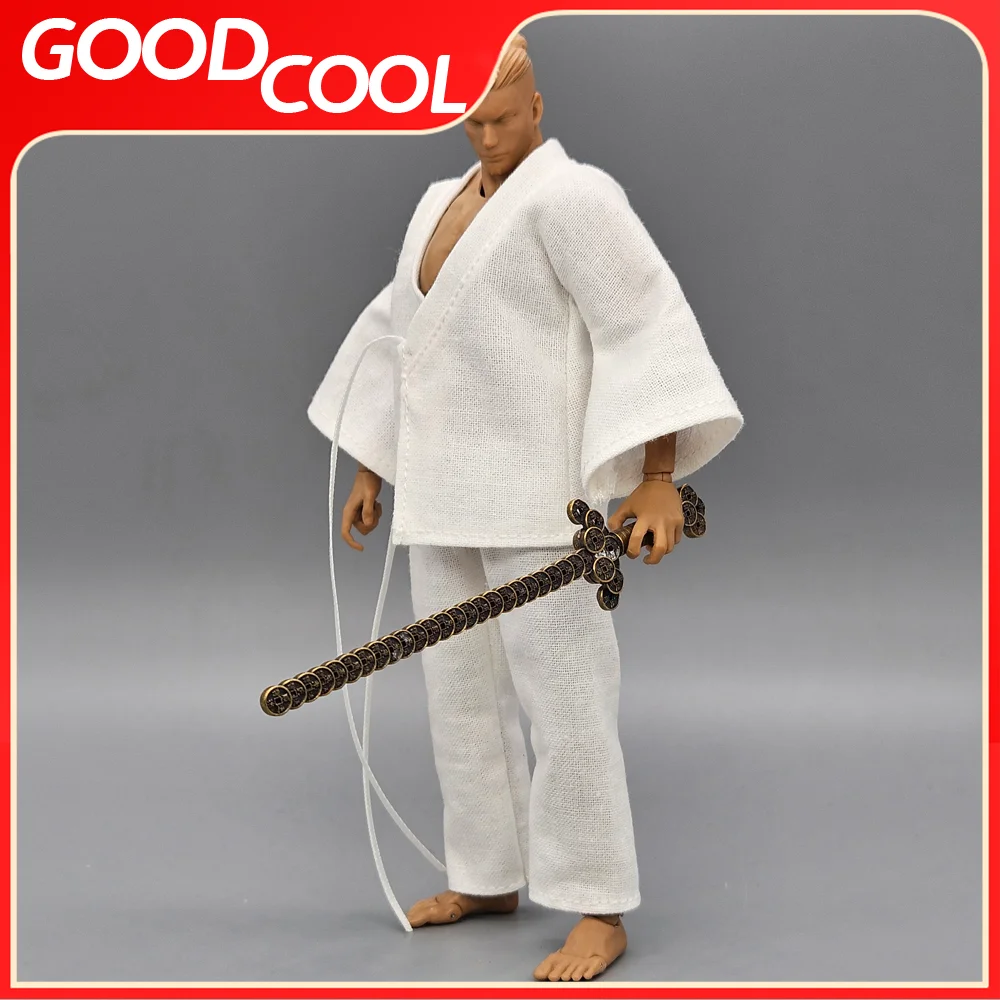 1/12 масштаб солдата даосская мини бронзовая монета меч модель сцены аксессуары