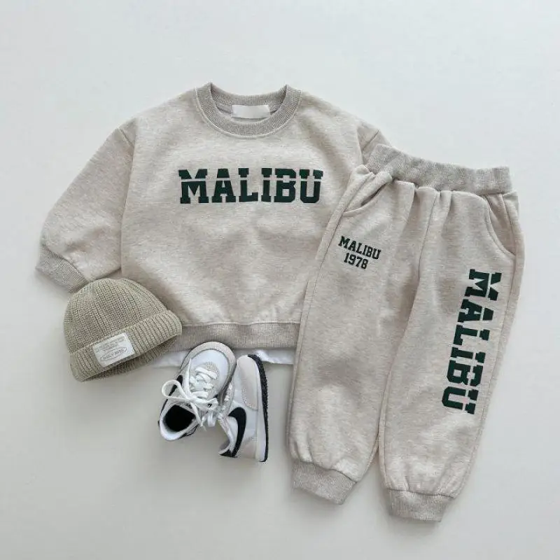 

Autumn Casual Sport Clothes Suit Kids Tracksuit Boy Girl Children Cotton Letter Print Tops+Pencil Pants 2pcs Baby Sweatshirt Set