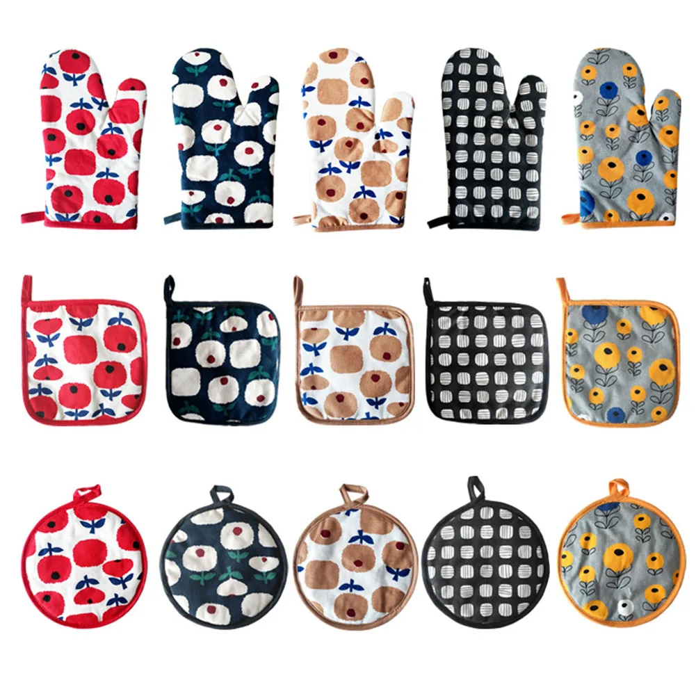 

Oven Mitts And Pot Holders Bbq Gloves Heat Resistant Oven Gloves, Kitchen Mittens, Cotton Baking Mitts For Oven, Cute Oven Mitts