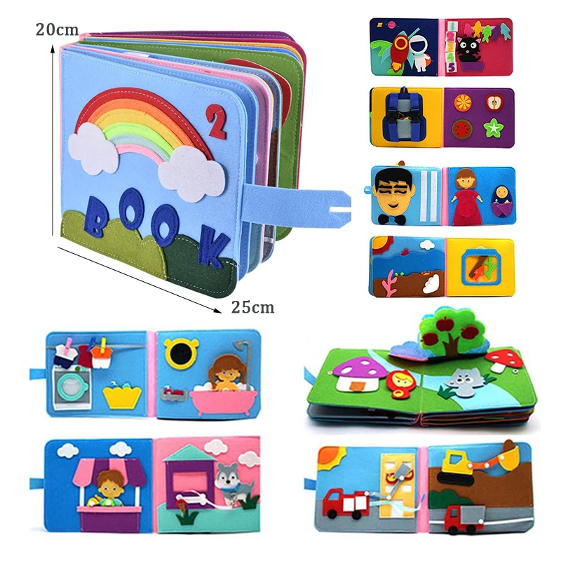 Книга Монтессори занятая для детей обучающая Бесшумная книга базовых жизненных