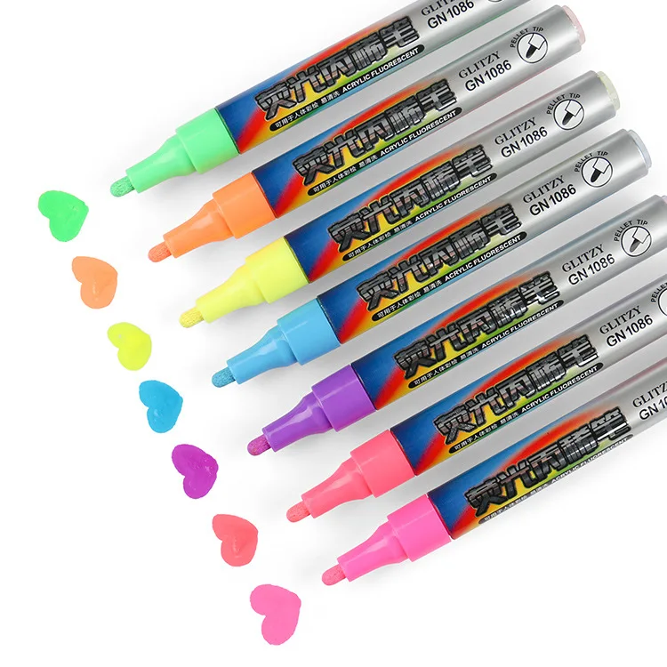 

GuangNa 7 Colors Marker Pen Set Fluorescent Propylene Acrylic Waterproof Hand-Painted DIY Graffiti Paint Pens For Students