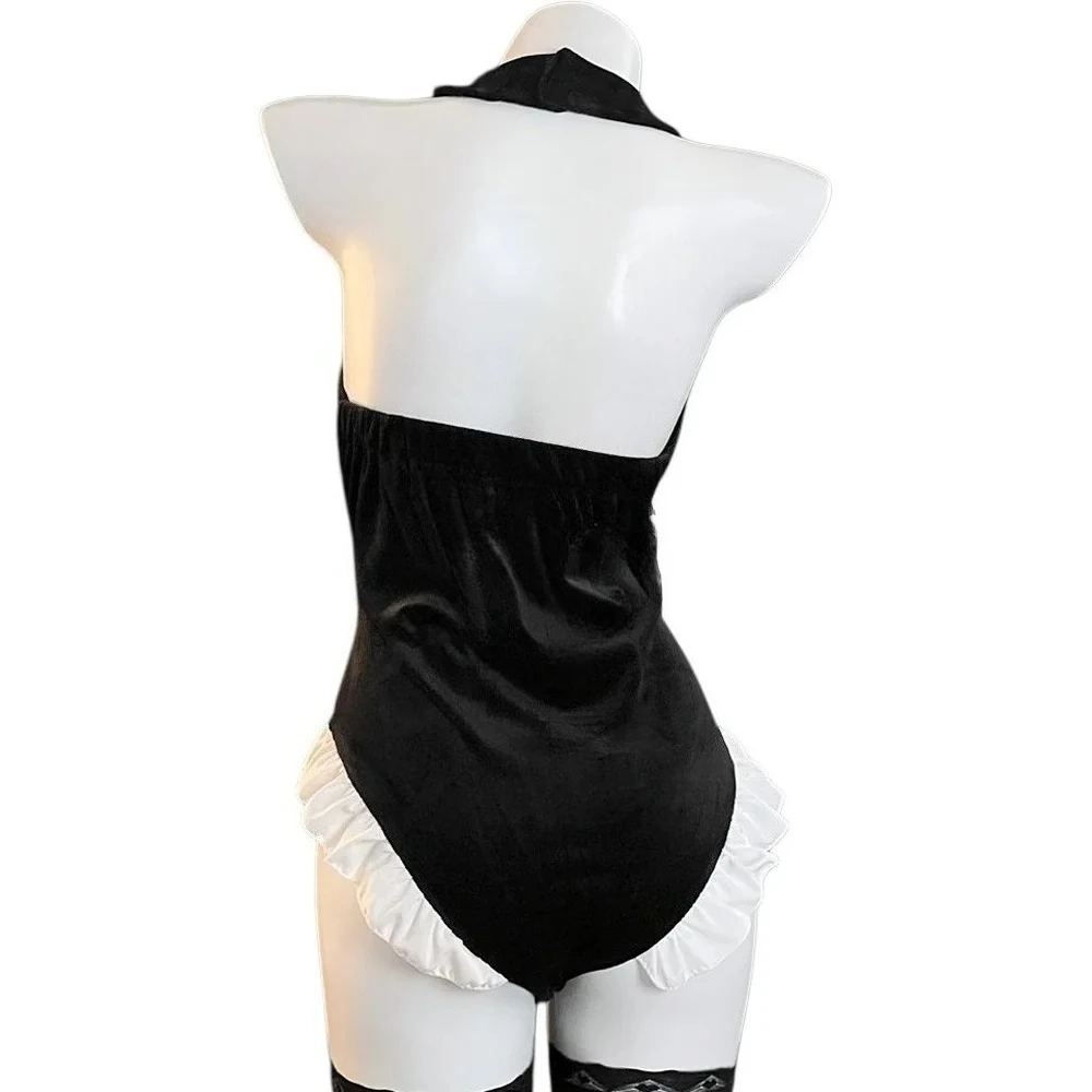 Костюм горничной-кошки в стиле аниме: милый комбинезон с кошачьими лапками и бантом, косплей-наряд, нижнее белье для ролевых игр, ночная одежда (art.: 3920d9fe504da) - 3920d9fe504da