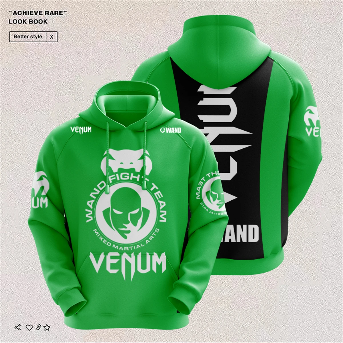 

2023new spring and autumn VENUM fitness zipper hoodie 3D printing Harajuku casual hoodie Men's and women's street fashion jacket