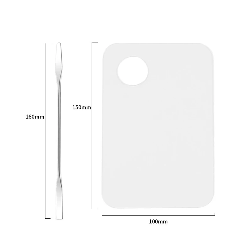 Палитра для макияжа из нержавеющей стали с лопаткой 2 шт.