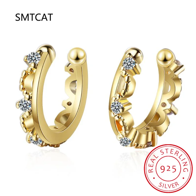 Аутентичные серьги-клипсы из стерлингового серебра 925 пробы с блестящими