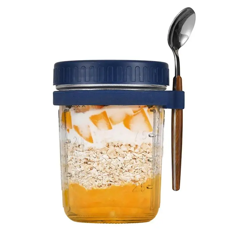 

Overnight Oats Jars 14 Oz Airtight Overnight Oats Jars With Lid And Spoon Cereal Milk Vegetable And Fruit Salad Storage