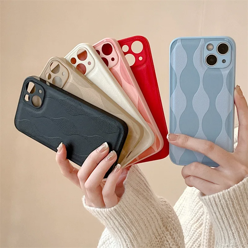 

Luxury Advanced Sense Phone Case for IPhone14 Plus Mobile Apple 14 13 12 11 Pro Max Imitation Leather Pattern Pattern Back Cover