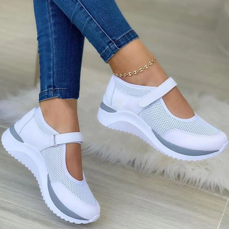 

White Sneakers Women Shoes Casual Mesh Breathable Platform Vulcanized Shoes Ladies Outdoor Walking Sneakers Chaussure Femme