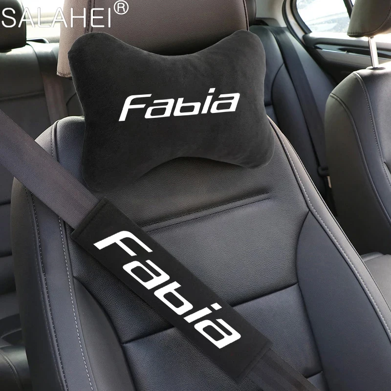 Фото Для Skoda Fabia Octavia Rapid Superb Kodiaq Scala Karoq Citigo Kamiq Roomster Enyaq Автомобильная подушка для головы и шеи, ремень безопасности, наплечник №3