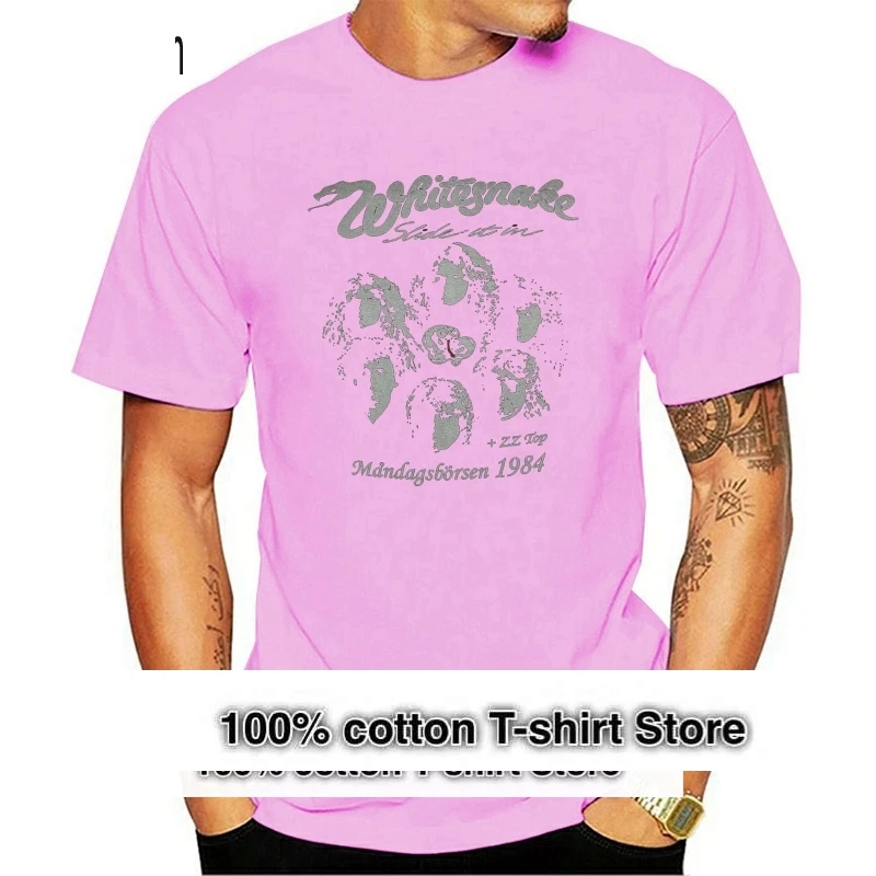

Whitesnake T-shirt David Coverdale 1984 Rock Band Vintage Retro Size S To 2XL Cotton Tshirt Tops Short-sleeved Tee Shirt