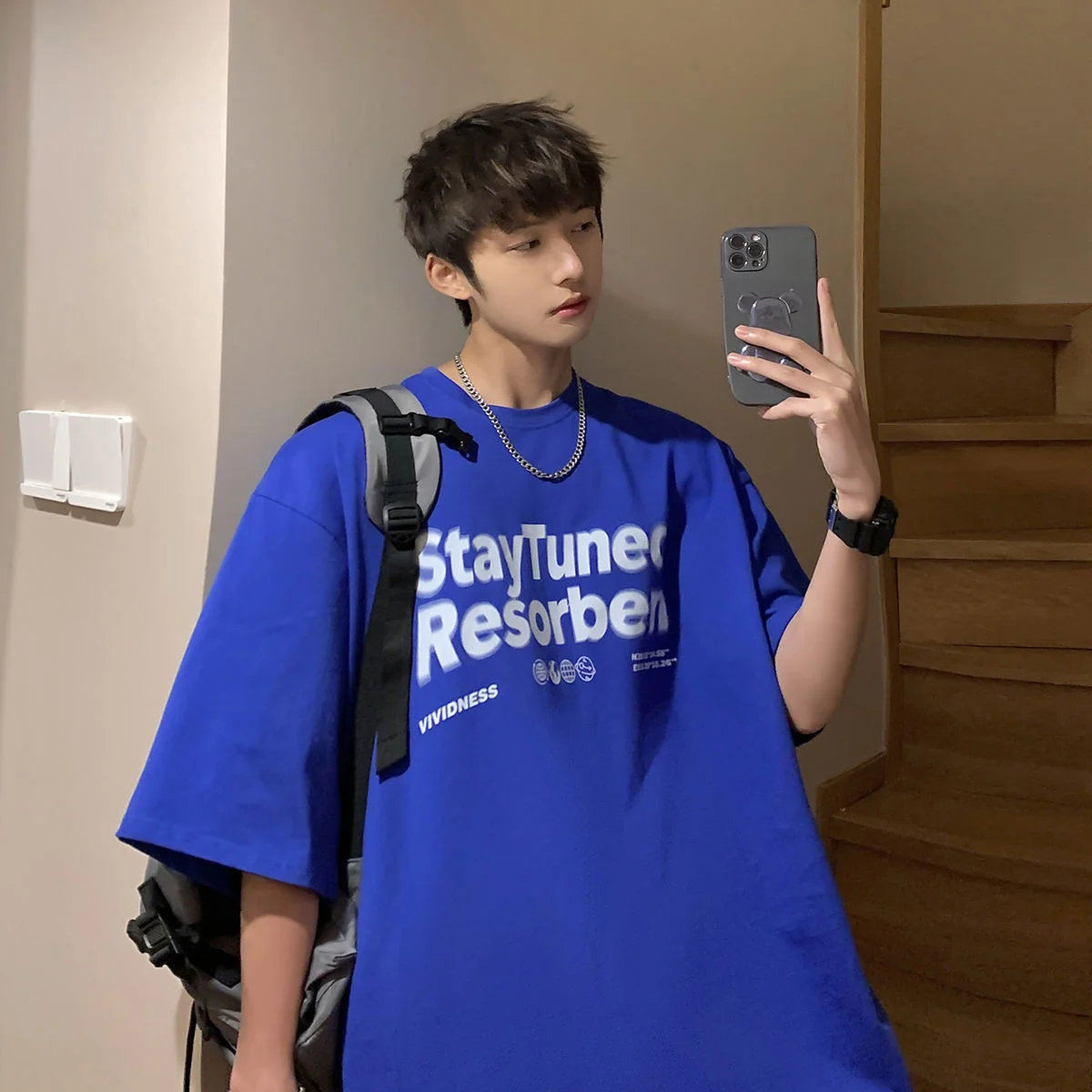 Мужская футболка оверсайз Privathinker с круглым вырезом и коротким рукавом модная