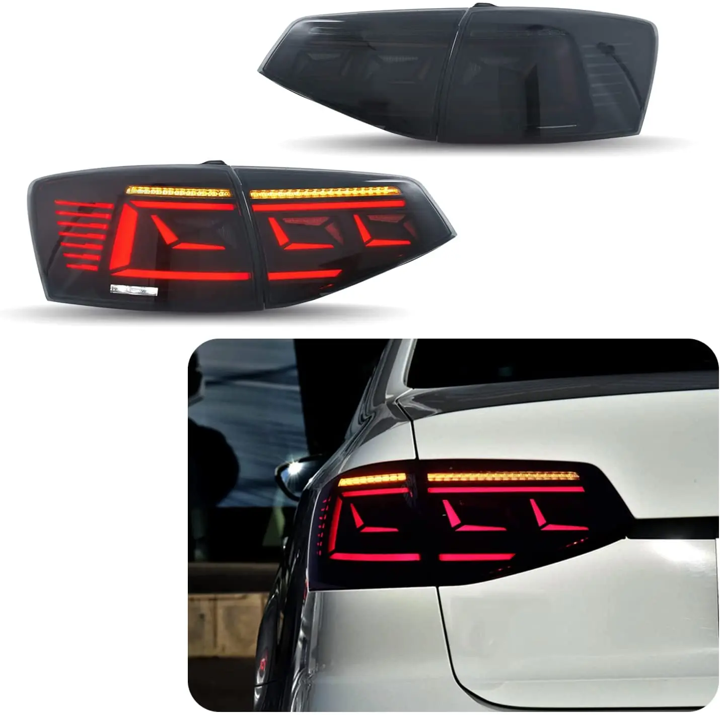 Luces traseras LED para coche, accesorio con indicador secuencial, montaje de lámpara trasera, para VW, Volkswagen, Jetta, 2015, 2016, 2017, 2018