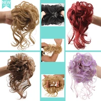 curly messy synthetic chignon hair bun for women hairpins band elastic scrunchy false wig pieces extensions donut scrunchies