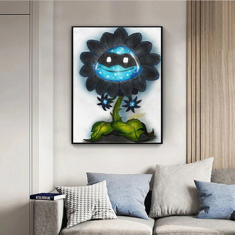 Плакат Растения против Зомби для игр горох декоративная картина на холсте