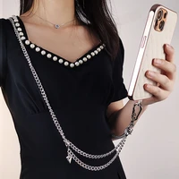 crossbody long can be shoulder keel hanging chain pendant mobile phone lanyard metal chain removal hook anti lost universal