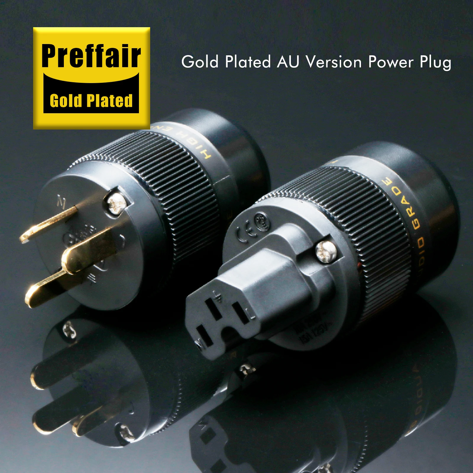 Preffair NZ AU HiFi аудио-разъем для подключения к сети переменного тока, позолоченный, IEC320, штекергнездо, AU, электрический, без пайки (art.: 3920d97002edd) - 3920d97002edd