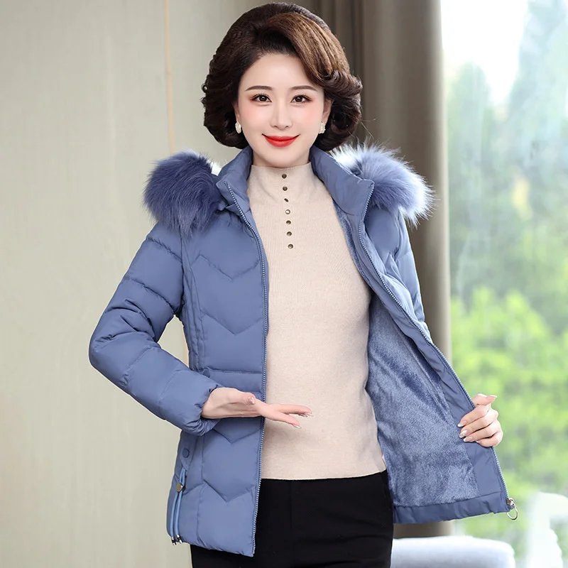 Autumn and winter 2022 New Women's short Women's hooded detachable coat Hair collar