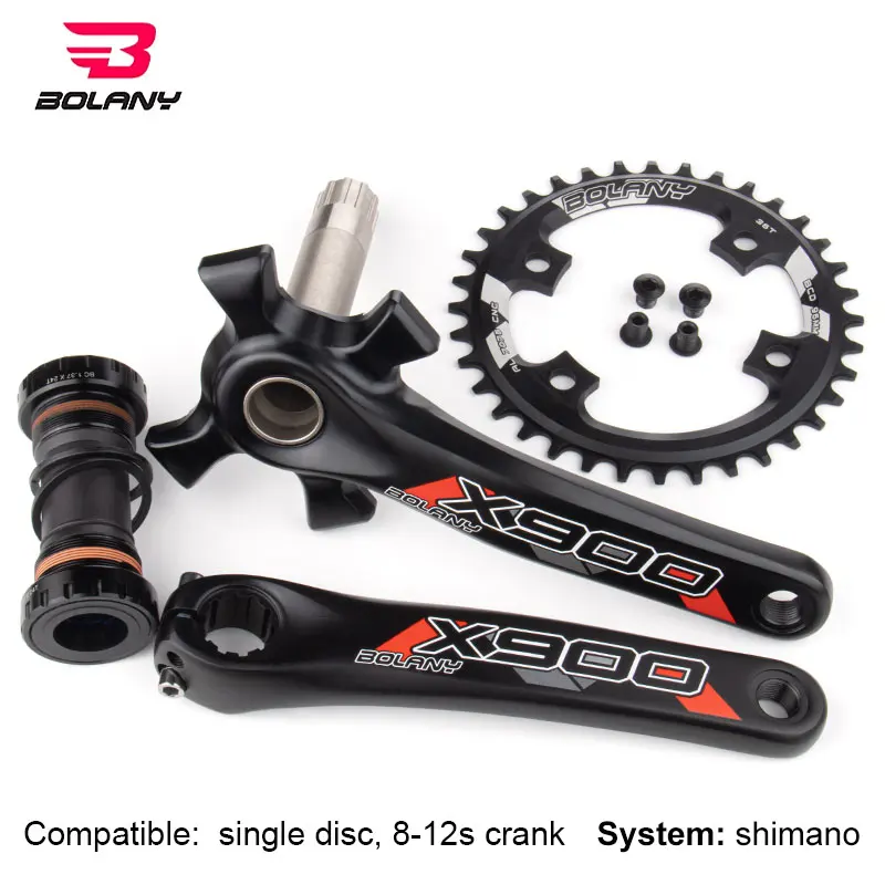 

Bolany 34/36T Bike Chain Wheel Crankset 175mm Aluminum Alloy Crank Black MTB Crank Chainwheel 96 BCD With Central Axis