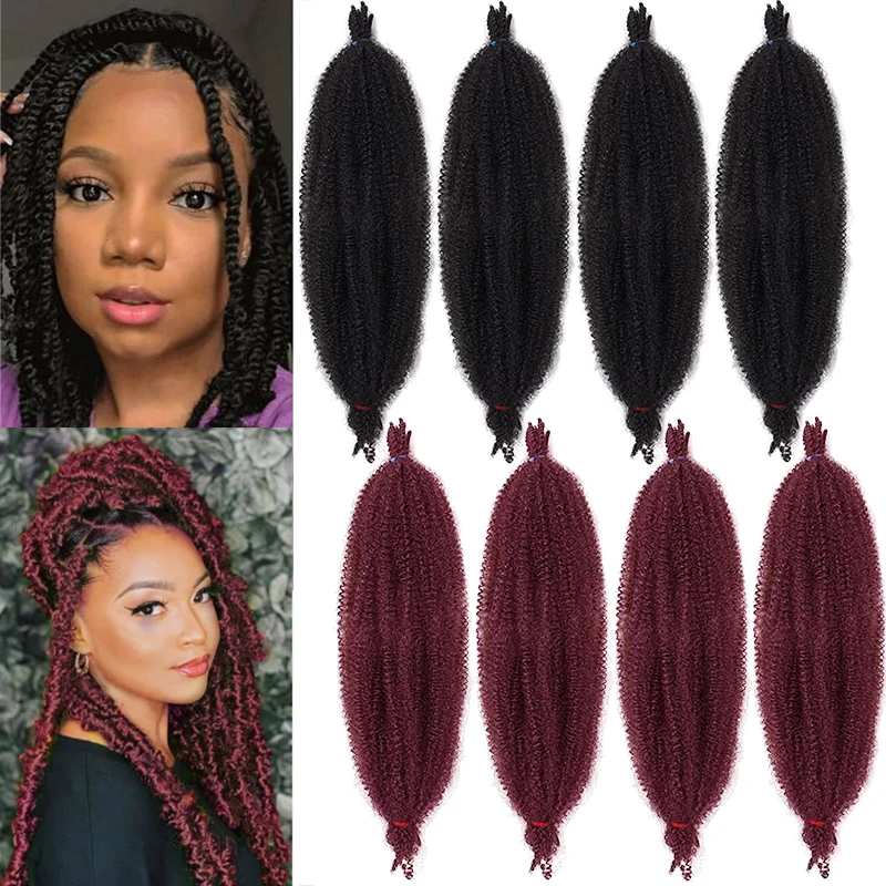 Synthetic Marley Hair Pre-Separated Spring Afro Twsit Braids Crochet Hair for Distressed Butterfly Locs Kinky Twist Braided Hair