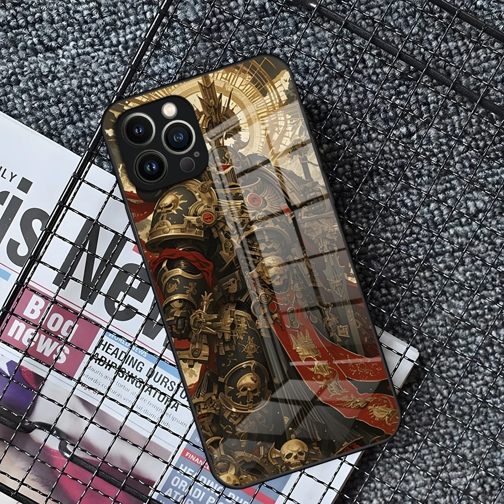 Чехол для телефона Game W-Warhammers 40K iPhone 16 15 14 Pro 11 13 12 Mini XS XR Max 6 8 7 Plus SE стеклянный