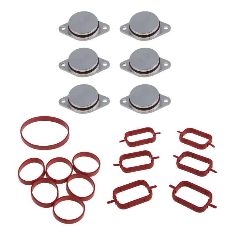 

6Pcs 33mm for DIESEL Swirl Blanks Flaps Rep Delete Kit With Intake Gasket for