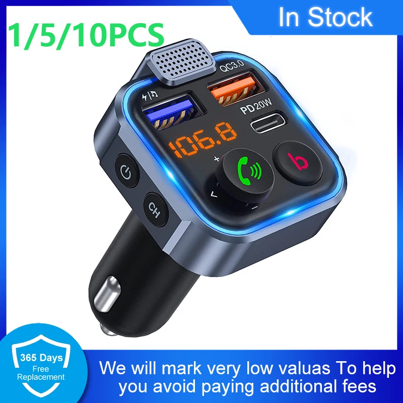 

Car Hands-free Bluetooth-compaitable 5.0 FM Transmitter Car Kit MP3 Modulator Player Handsfree Audio Receiver 2 USB Fast Charger