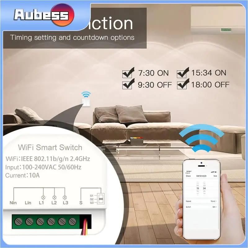 

Выключатель совместим с пультом дистанционного управления Tuya Alexa Google Home. Смарт-переключатель, автоматизация, голосовое управление, мини-переключатели таймера