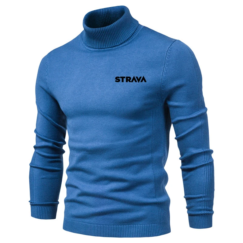 

STRAVA Winter Cycling Sweater Men's Mtb Bike Turtleneck Sweater Warm Knitted Sweater Warm Jumper Autumn Men Motorcycle Jersey
