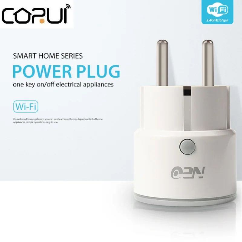 

CORUI Mini Smart Power Plug Socket Wifi Wireless Mini Switch Remote Control Timer Outlet With Power Monitor Timing Smart Home