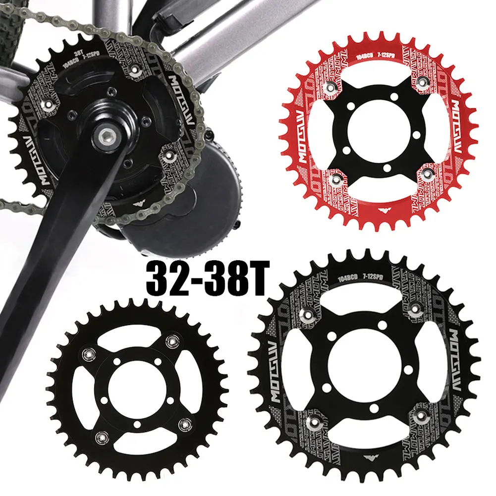 New Electric Bike 104BCD Chainring + Adapter 32T/34T/36T/38T Alloy High Quality E-bike Parts For Bafang BBS01/02 Mid Drive Motor