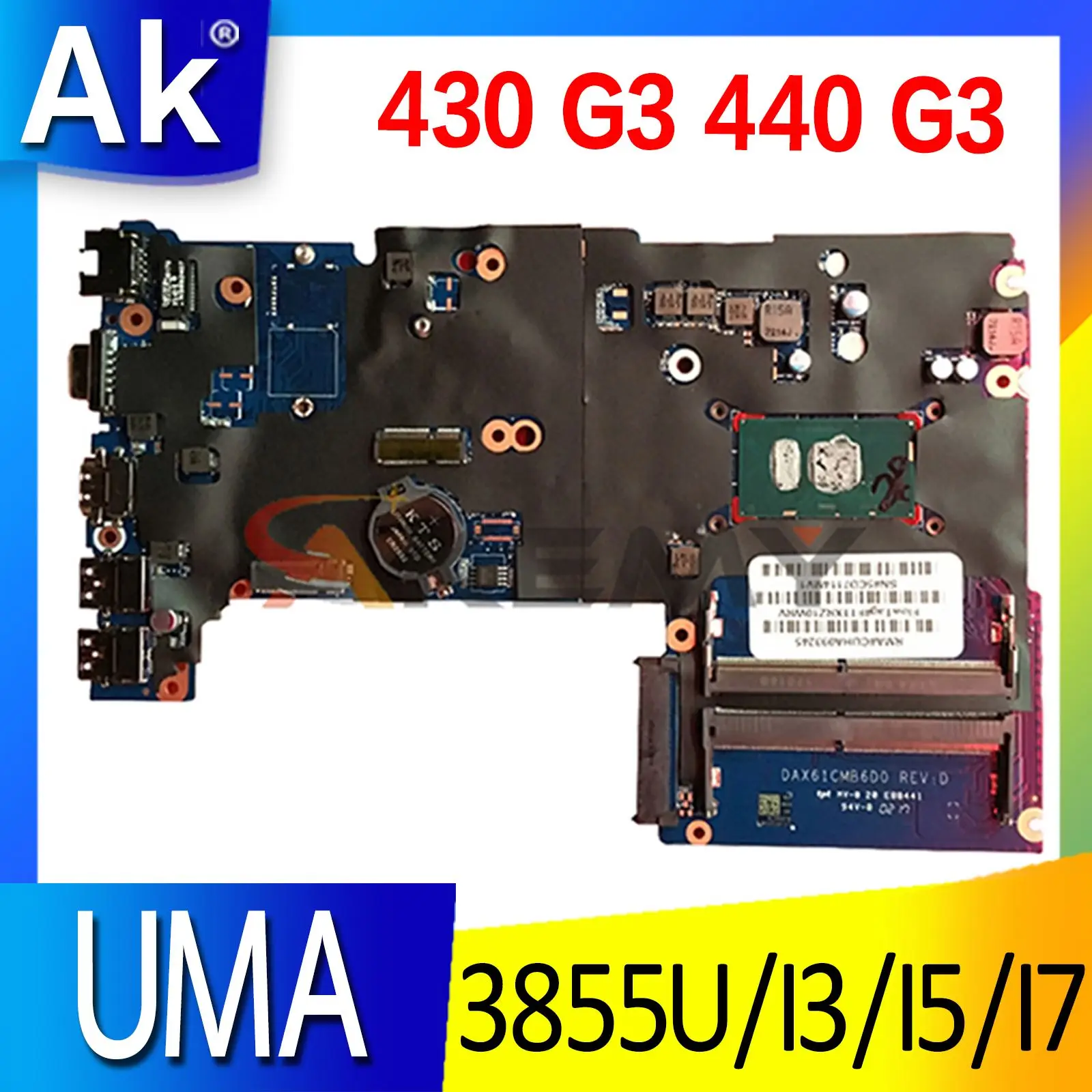 

Материнская плата для ноутбука HP Probook 430 G3 440 G3 с процессором 6-го поколения DDR3 DAX61CMB6C0 DAX61CMB6D0