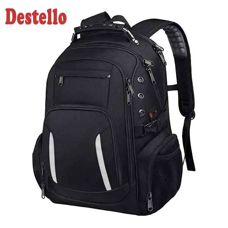 men's casual fashion backpack new business versatile nylon waterproof USB interface men's outdoor travel sport computer backpack