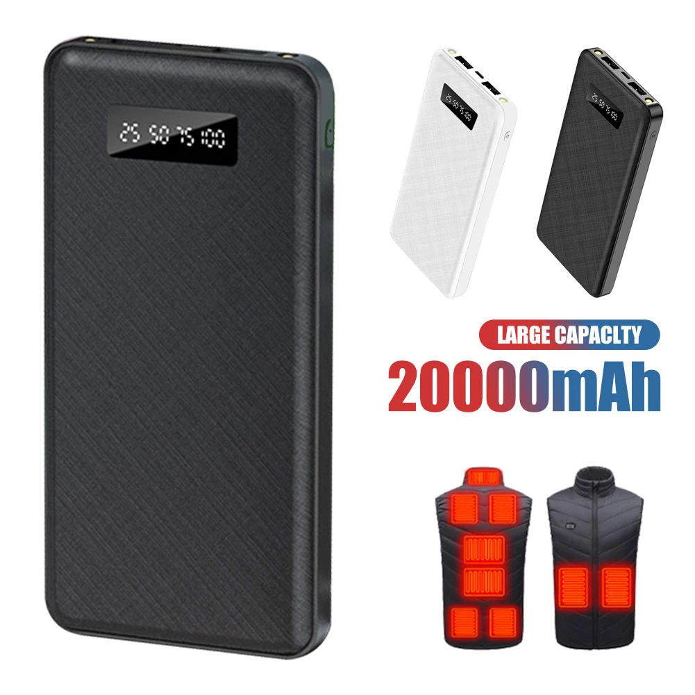 Портативный внешний аккумулятор 20000 Ач 5 В/2 А два выхода USB со светодиодным