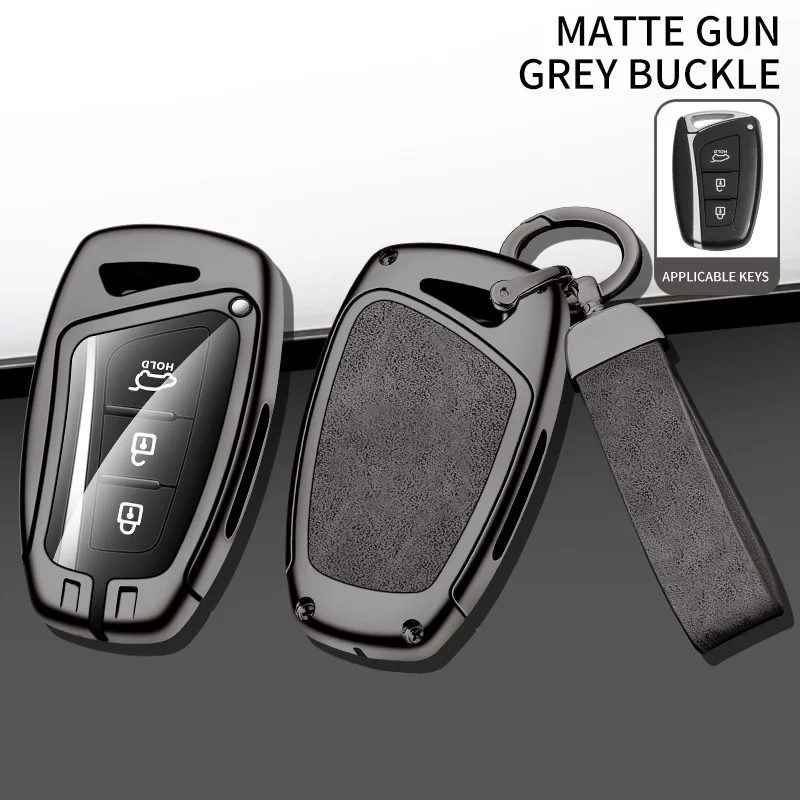 Новый кожаный чехол для дистанционного ключа автомобиля из сплава для Hyundai Santa Fe Sport IX45 EQUUS Centennial Genesis G80 Grandeur Azera