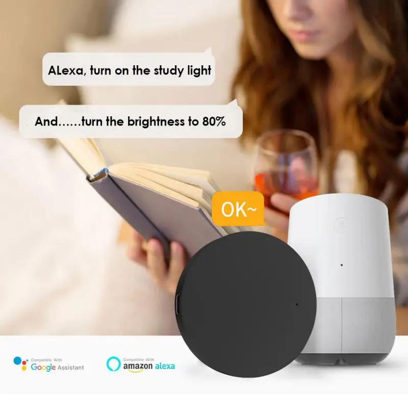

Tuya Smart Universal IR Remote WiFi With Temperature Humidity Sensor for Air Conditioner TV AC Works with Alexa,Google Home