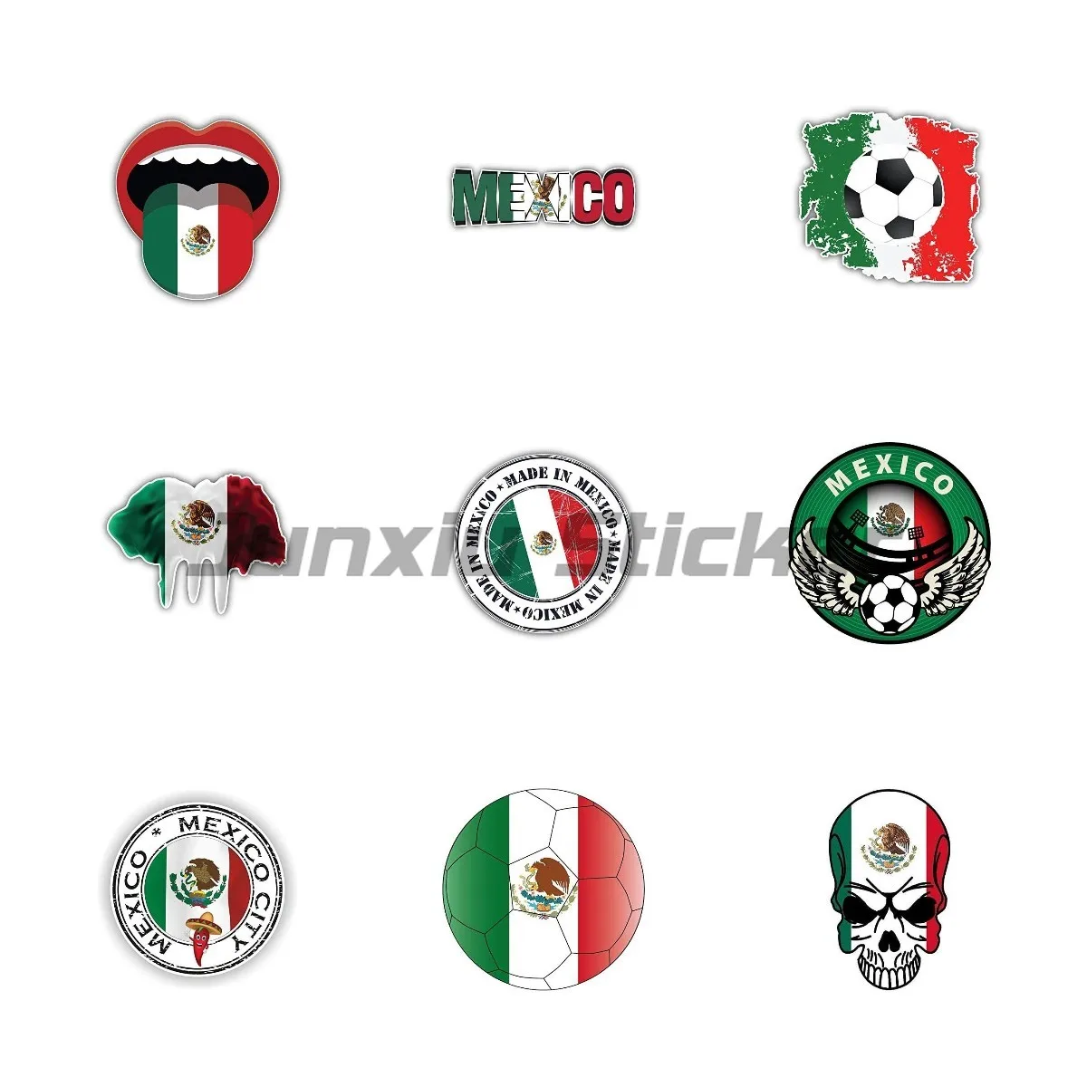 

Mexican Flag Football Design Badge Car Stickers Decals for RV Auto Motocross Racing Laptop Helmet Tronco Parete