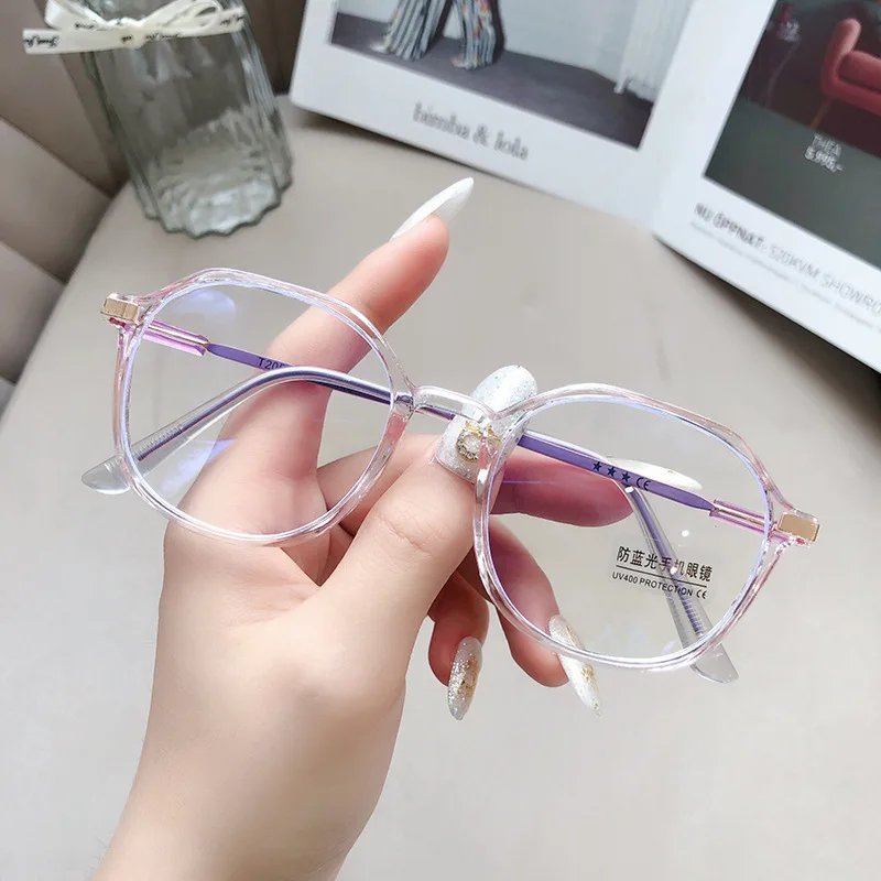 

Blue Light Blocking Glasses for Women Transparent Optical Frame Plain Spectacles Blue Light Filter Computer Round Eyewear