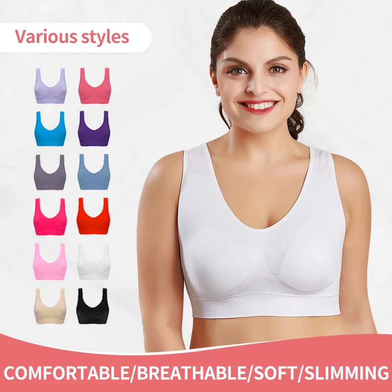 

Ультратонкий женский спортивный бюстгальтер, облегающий женский бюстгальтер для йоги 110 кг, размер 4/5/6XL, бесшовный спортивный бюстгальтер с полной чашкой, регулируемый бюстгальтер