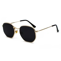 hexagon men women sunglasses square polygon sun glasses brand designer retro shades metal frame eyewear