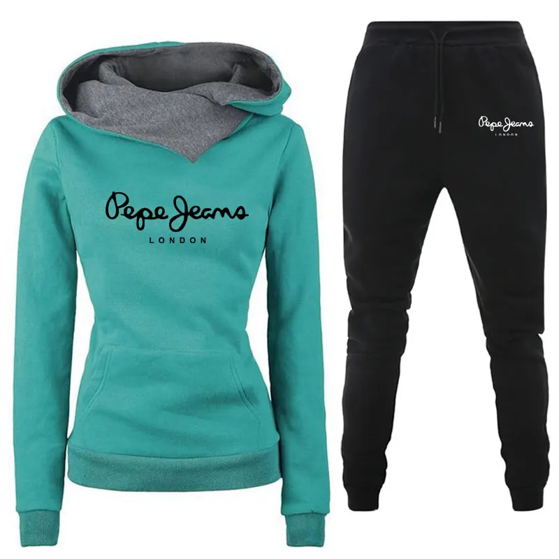 

Woman Tracksuit Two Piece Set Winter Warm Hoodies+Pants Pullovers Sweatshirts Female Jogging Woman Clothing Sports Suit Outfits
