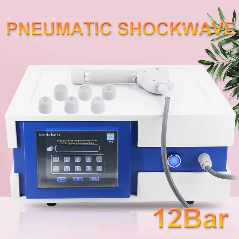 

Pneumatic Shockwave Therapy Machine For ED Treatment And Plantar Fasciitis Pain Relief Professional Shock Wave 12 Bar Massager