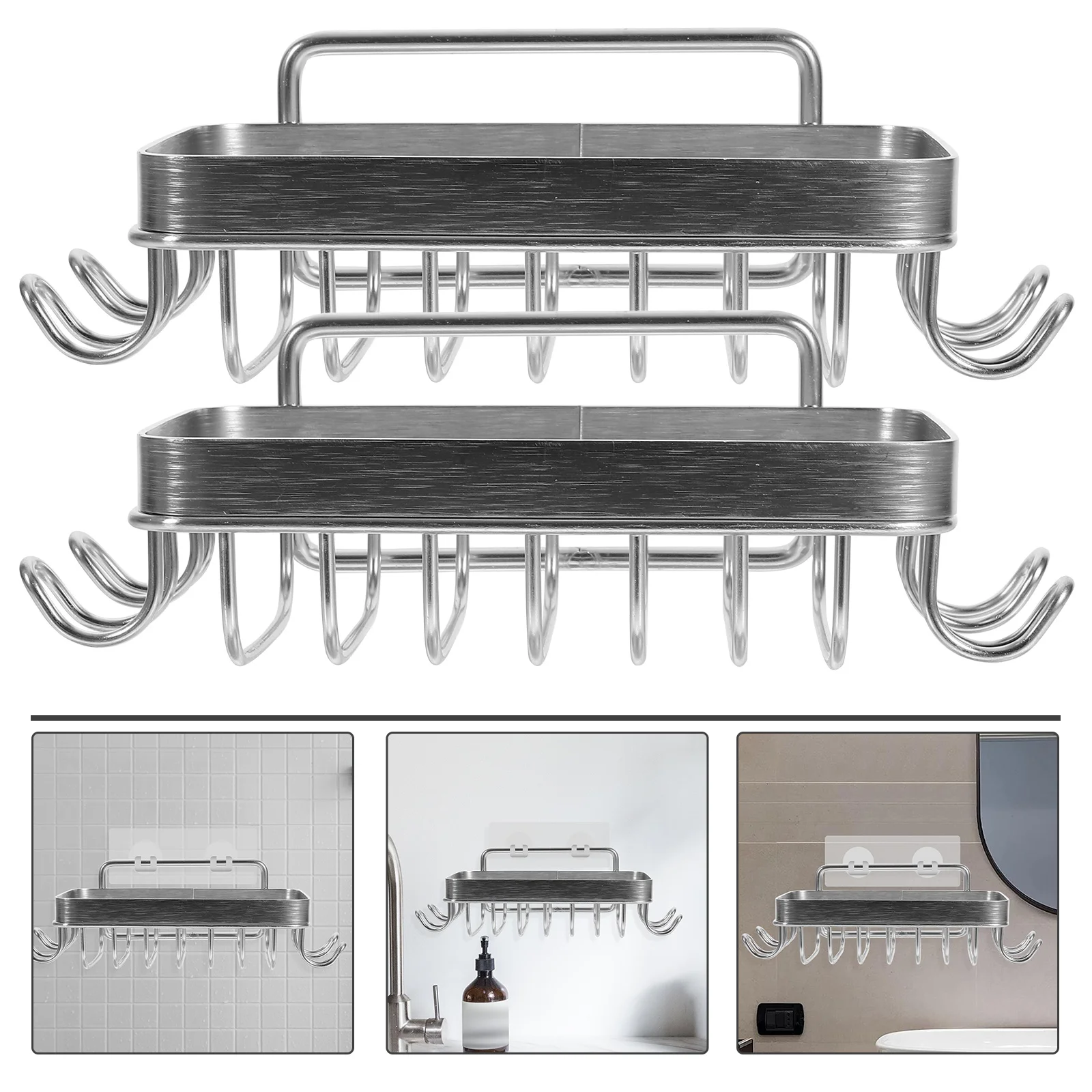 

HOMEMAXS 2pcs Soap Holder 304 Stainless Steel Bar Soap Holder Sponge Tray with Traceless Adhesive Tape for Bathroom and Shower