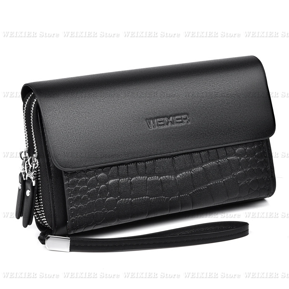 WEIXIER мужской однотонный простой клатч классический с магнитной пряжкой