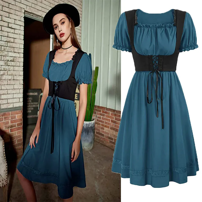 Платье-корсет женское средневековое на шнуровке костюм эпохи Возрождения