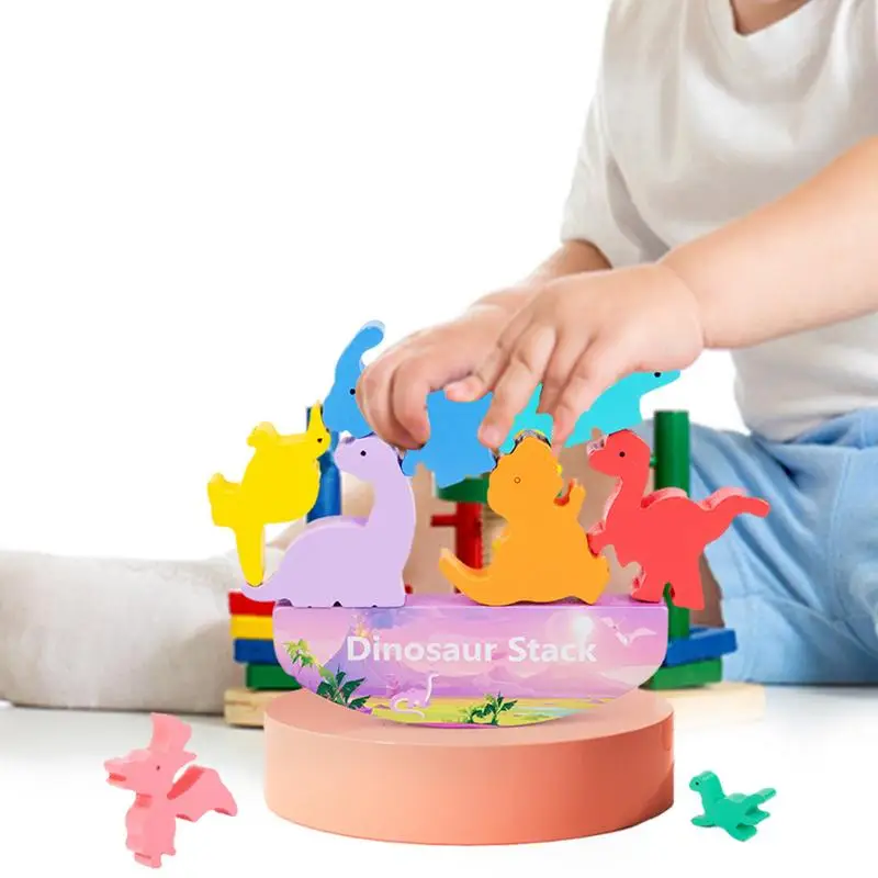 

Dinosaur Stacking Blocks Animal Stacking Game Montessori Educational Balancing Toy Fine Motor Skills Christmas Birthday Gifts